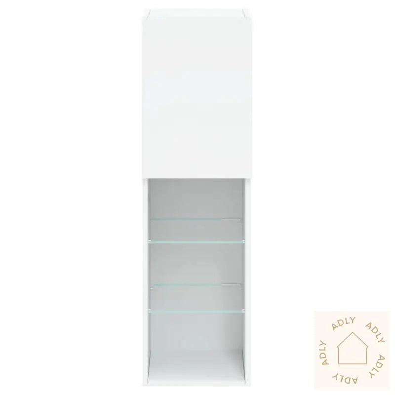 Tv-Benker Med Led-Lys 2 Stk Hvit 30,5X30X102 Cm