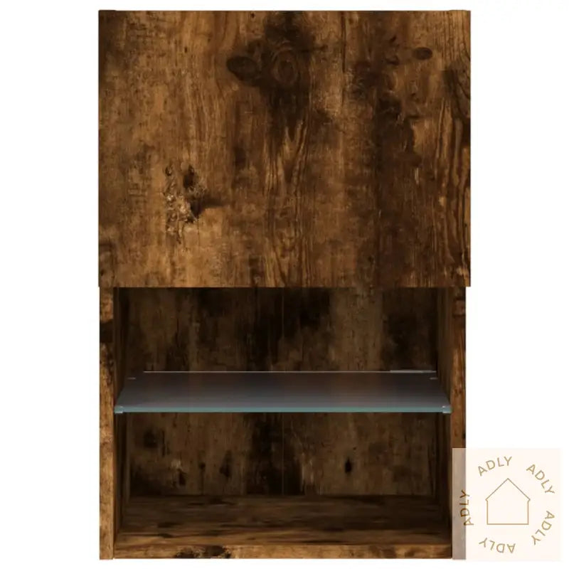 Tv-Benk Med Led-Lys Røkt Eik 40,5X30X60 Cm