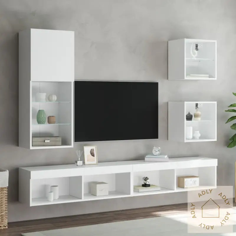 Tv-Benk Med Led-Lys Hvis 40,5X30X102 Cm