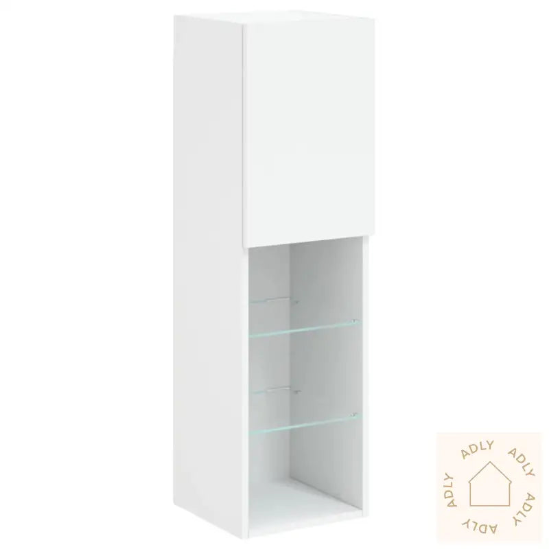 Tv-Benker Med Led-Lys 2 Stk Hvit 30,5X30X102 Cm