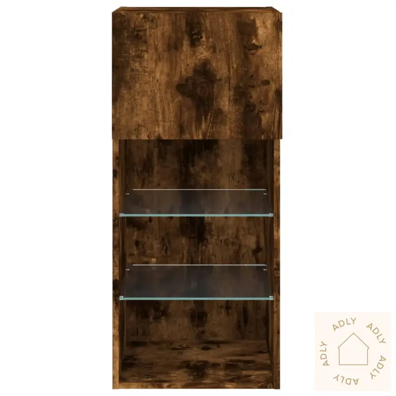 Tv-Benk Med Led-Lys Røkt Eik 40,5X30X90 Cm