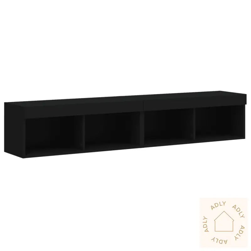 Tv-Benker Med Led-Lys 2 Stk Svart 80X30X30 Cm
