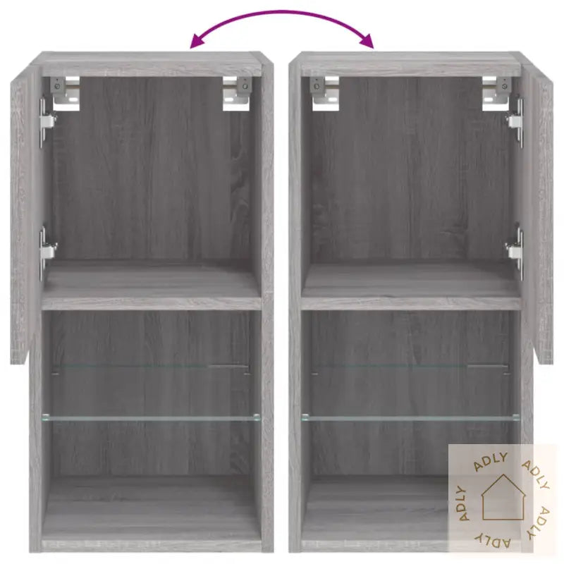 Tv-Benker Med Led-Lys Grå Sonoma 30,5X30X60 Cm