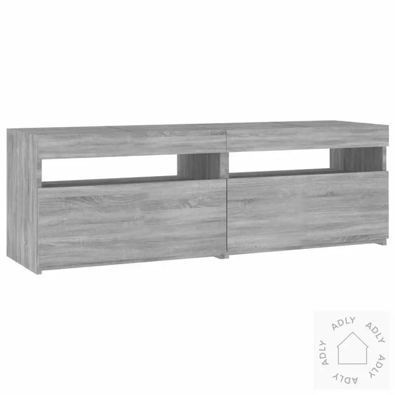 Tv-Benk Med Led-Lys Grå Sonoma 120X35X40 Cm