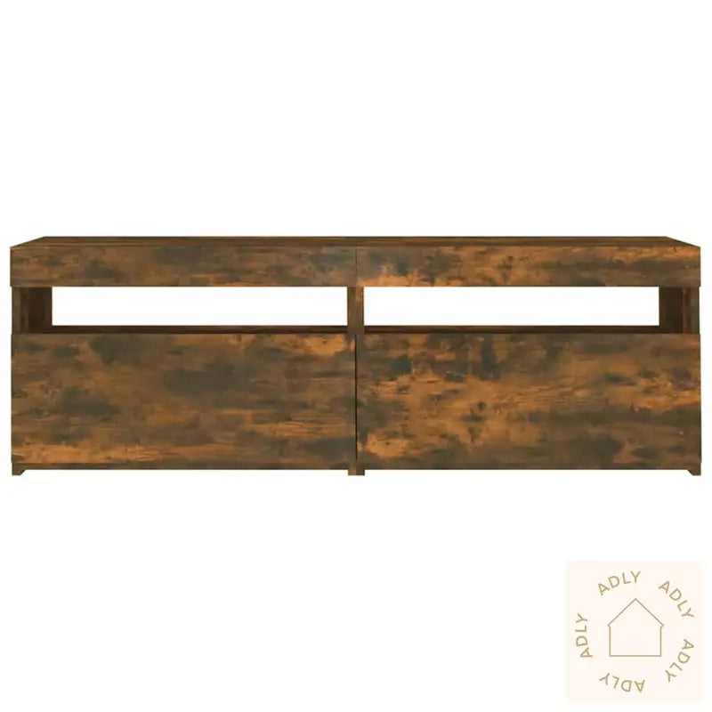 Tv-Benk Med Led-Lys Røkt Eik 120X35X40 Cm