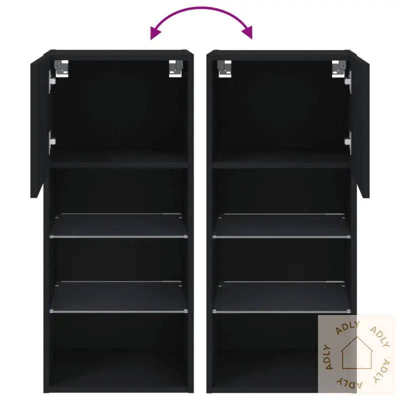 Tv-Benk Med Led-Lys Svart 40,5X30X90 Cm