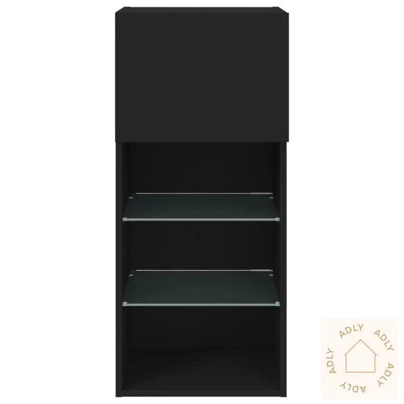 Tv-Benk Med Led-Lys Svart 40,5X30X90 Cm