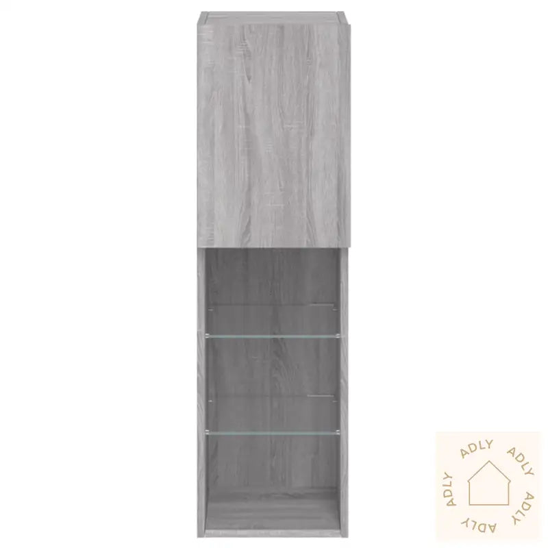 Tv-Benker Med Led-Lys 2 Stk Grå Sonoma 30,5X30X102 Cm