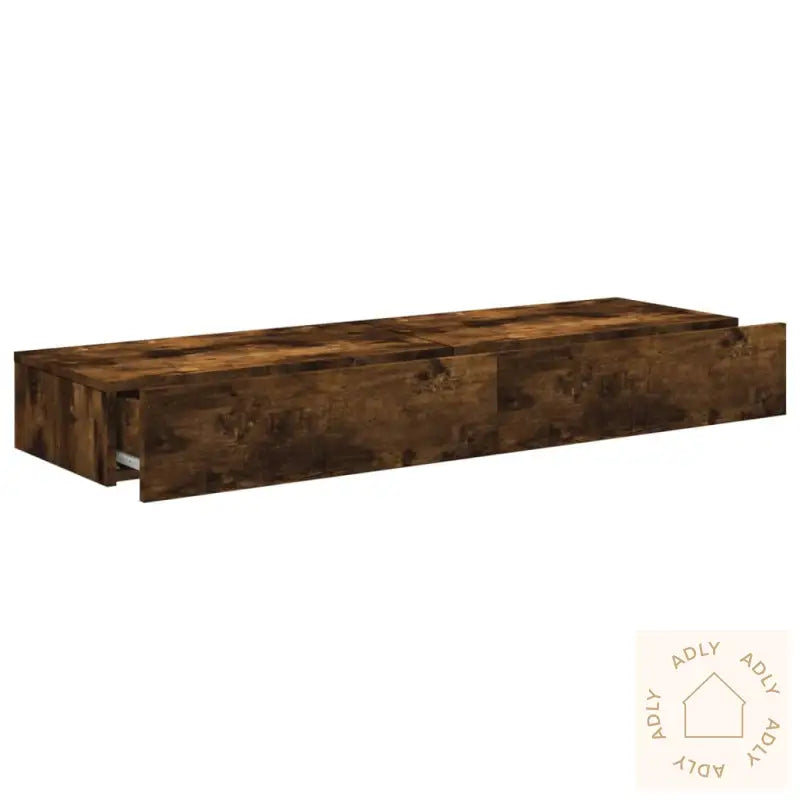 Tv-Benker Med Led-Lys 2 Stk Røkt Eik 60X35X15,5 Cm