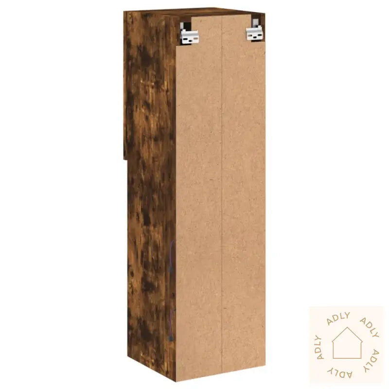 Tv-Benk Med Led-Lys Røkt Eik 30,5X30X102 Cm