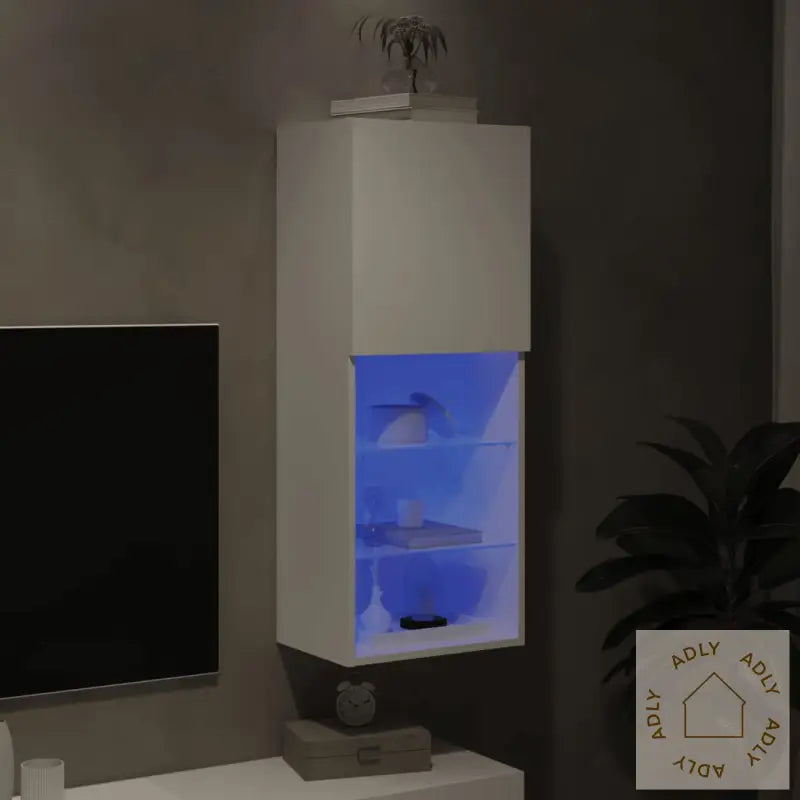 Tv-Benk Med Led-Lys Hvis 40,5X30X102 Cm