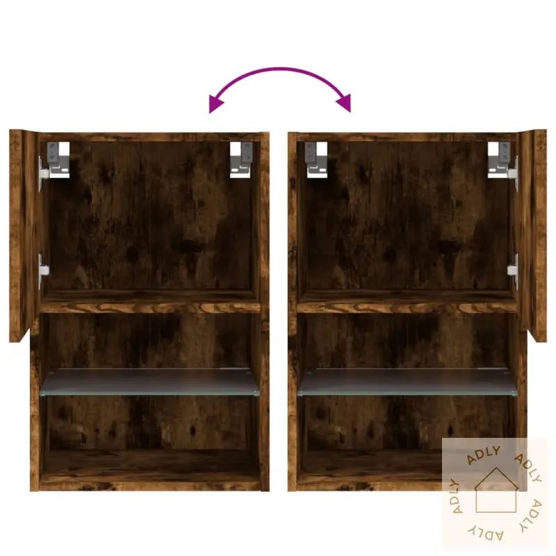 Tv-Benk Med Led-Lys Røkt Eik 40,5X30X60 Cm