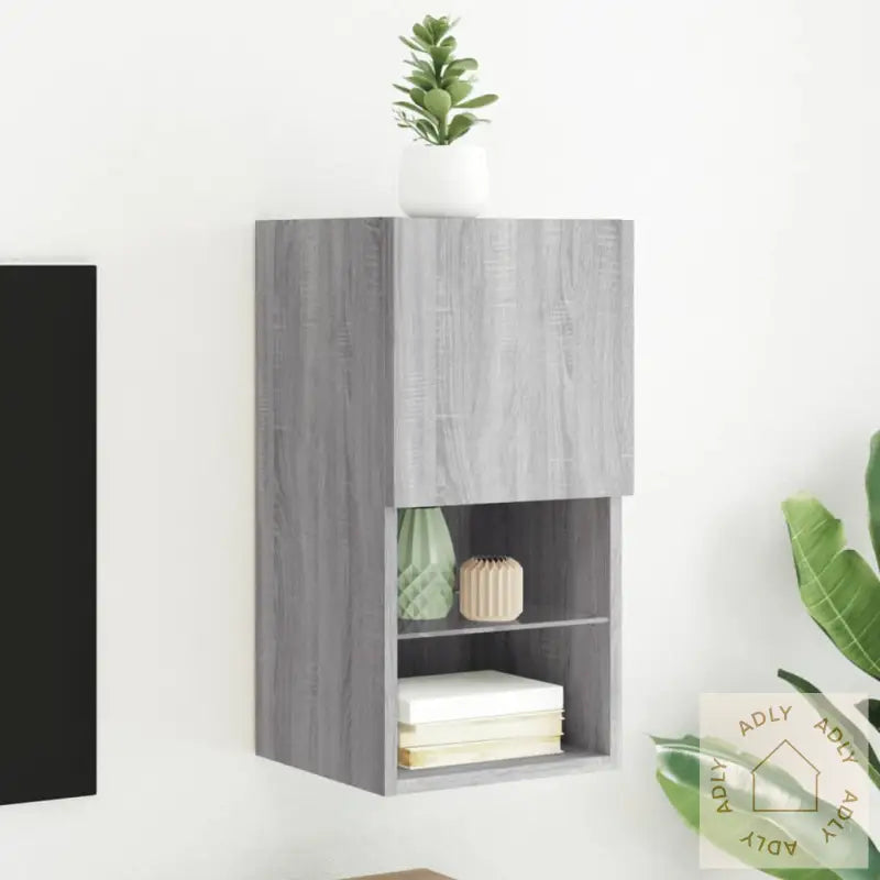 Tv-Benker Med Led-Lys Grå Sonoma 30,5X30X60 Cm