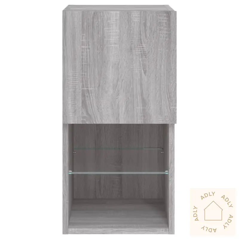 Tv-Benker Med Led-Lys Grå Sonoma 30,5X30X60 Cm