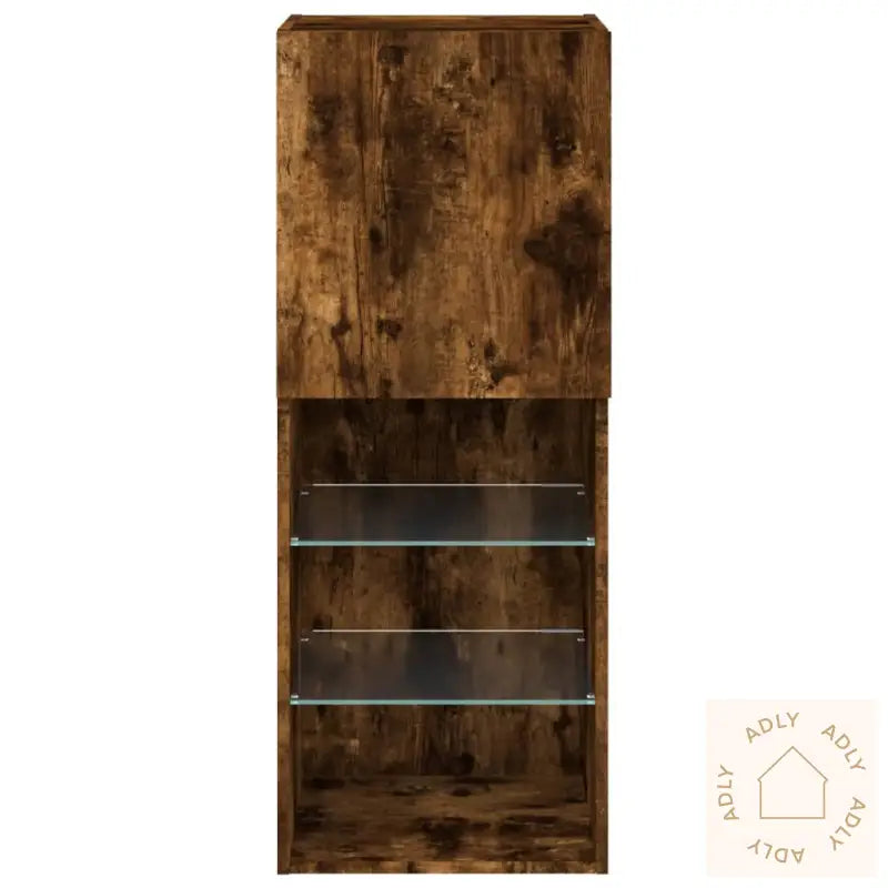 Tv-Benk Med Led-Lys Røkt Eik 40,5X30X102 Cm