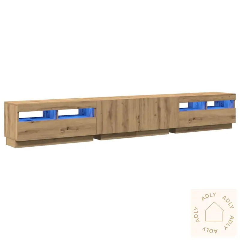 Tv-Benk Med Led-Lys Artisan Eik 260X35X40 Cm Konstruert Tre