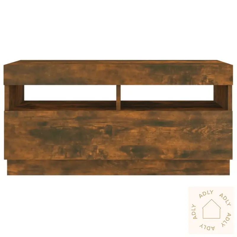 Tv-Benk Med Led-Lys Røkt Eik 80X35X40 Cm