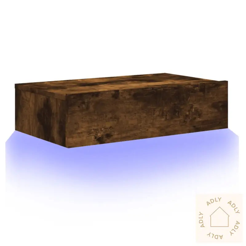 Tv-Benk Med Led-Lys Røkt Eik 60X35X15,5 Cm