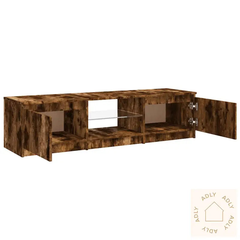 Tv-Benk Med Led Røkt Eik 140X40X36 Cm