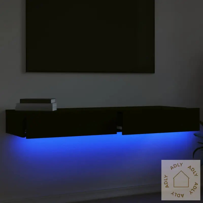 Tv-Benker Med Led-Lys 2 Stk Svart 60X35X15,5 Cm