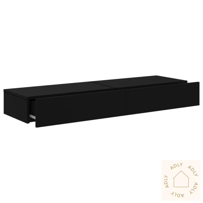 Tv-Benker Med Led-Lys 2 Stk Svart 60X35X15,5 Cm