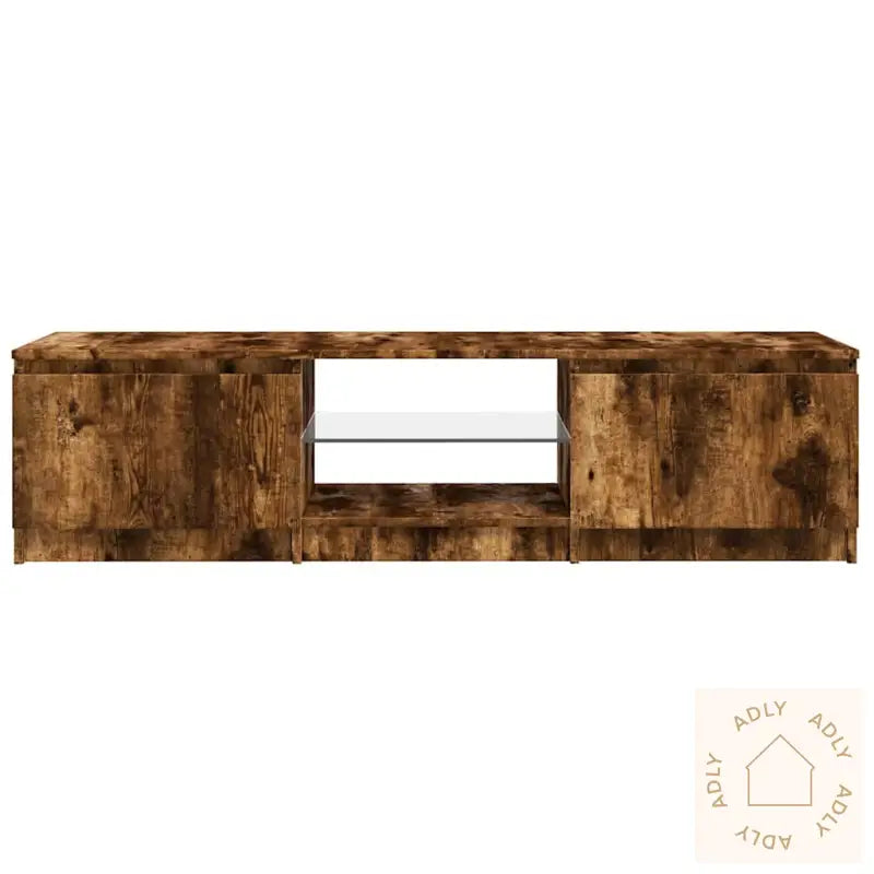 Tv-Benk Med Led Røkt Eik 140X40X36 Cm