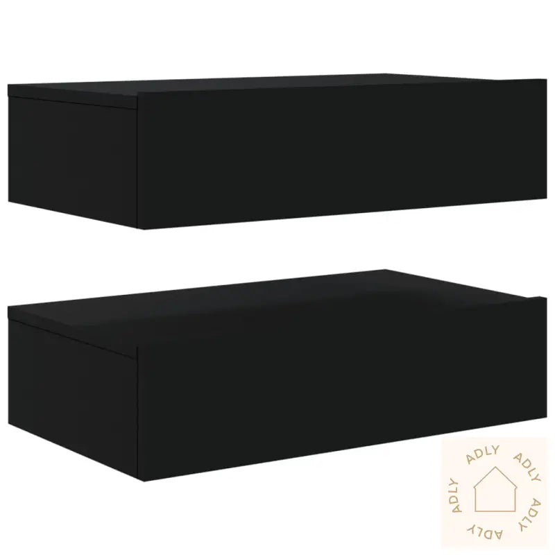 Tv-Benker Med Led-Lys 2 Stk Svart 60X35X15,5 Cm