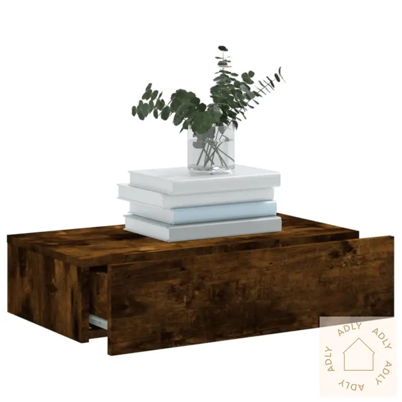 Tv-Benk Med Led-Lys Røkt Eik 60X35X15,5 Cm