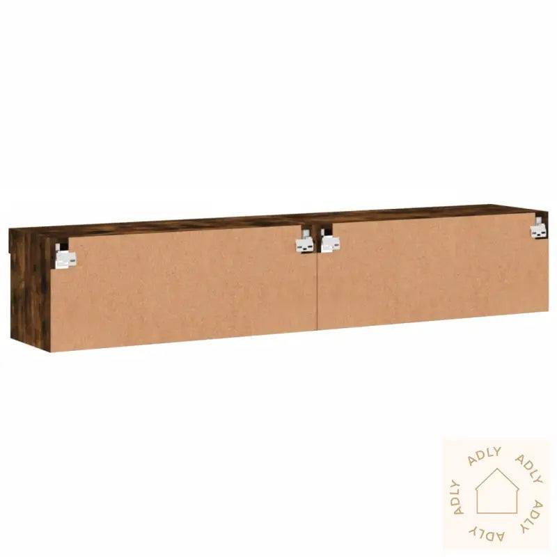 Tv-Benker Med Led-Lys 2 Stk Røkt Eik 80X30X30 Cm