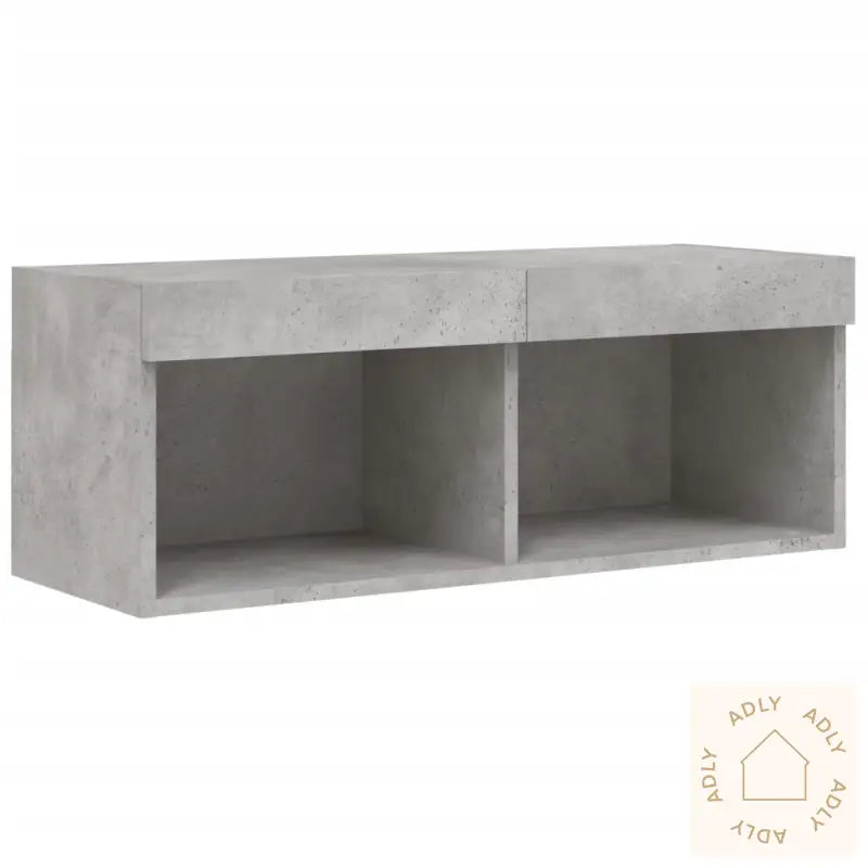 Tv-Benk Med Led-Lys Betonggrå 80X30X30 Cm