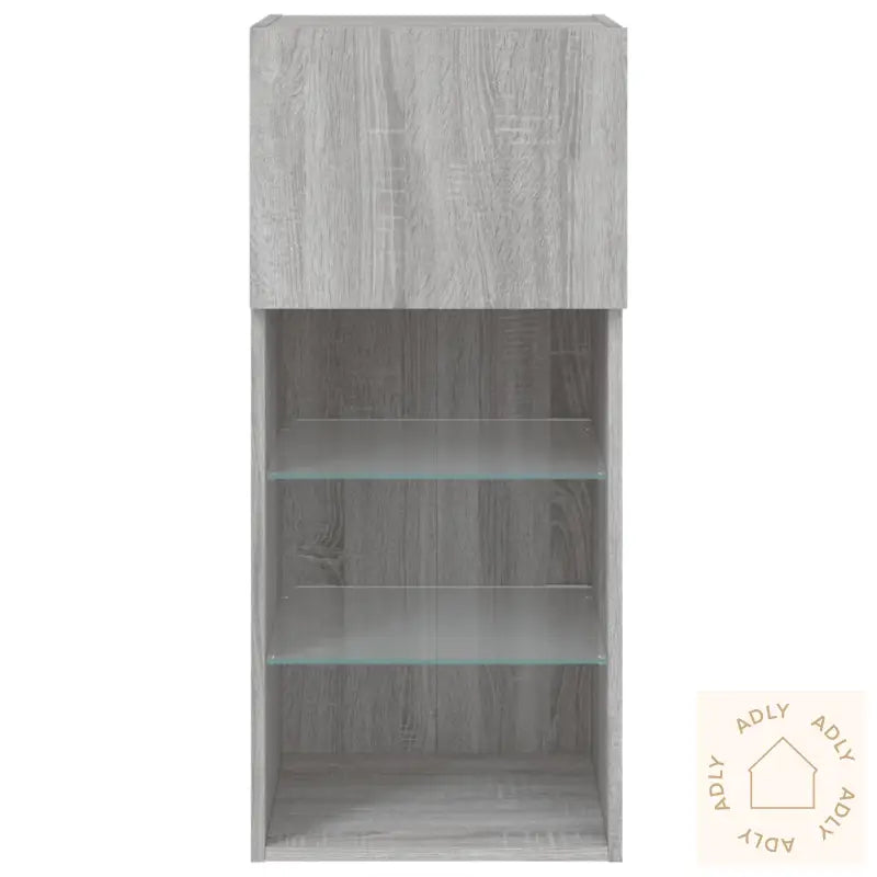 Tv-Benk Med Led-Lys Grå Sonoma 40,5X30X90 Cm