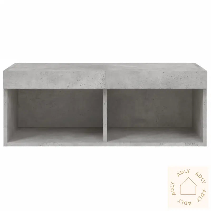 Tv-Benk Med Led-Lys Betonggrå 80X30X30 Cm