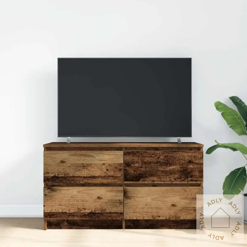 Tv-Benk Gammelt Tre 100X35X54 Cm Konstruert Tre