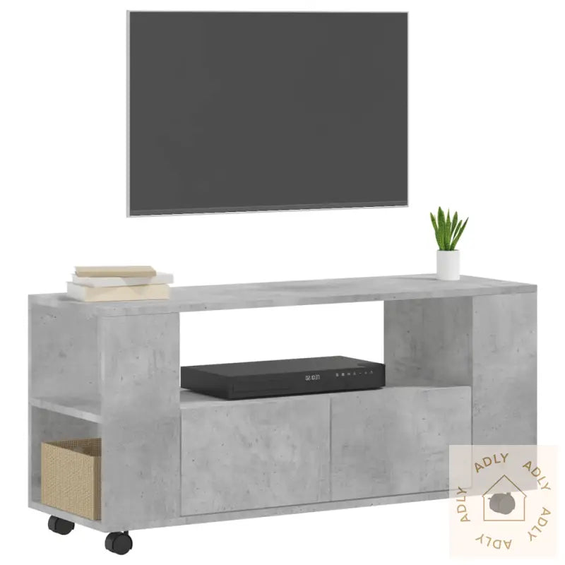 Tv-Benk Betonggrå 102X34,5X43 Cm Konstruert Tre