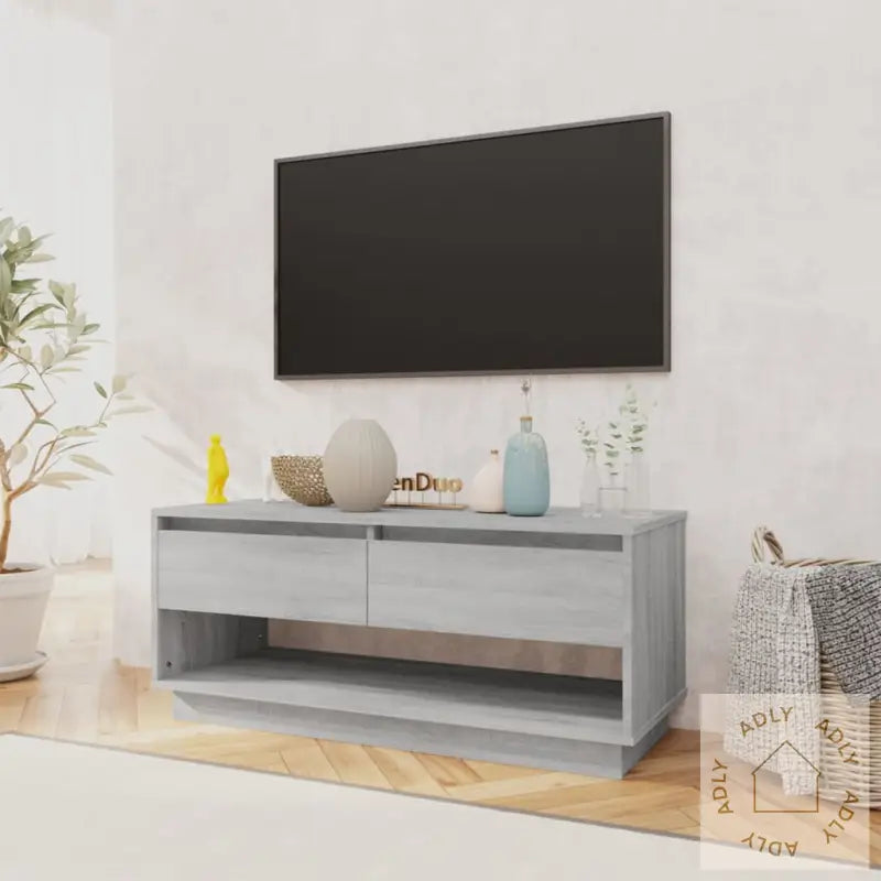 Tv-Benk Grå Sonoma 102X41X44 Cm Konstruert Tre