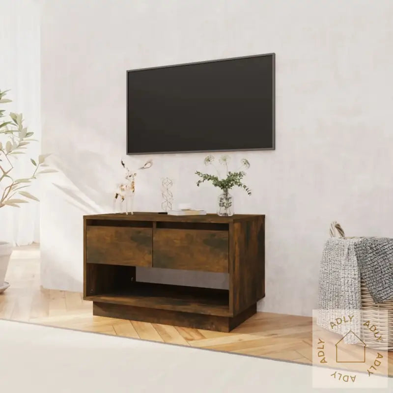 Tv-Benk Røkt Eik 70X41X44 Cm Konstruert Tre