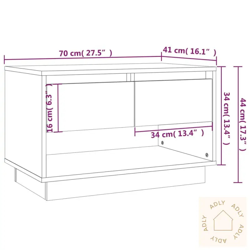 Tv-Benk Røkt Eik 70X41X44 Cm Konstruert Tre
