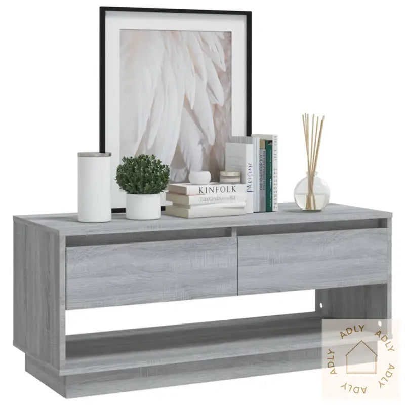 Tv-Benk Grå Sonoma 102X41X44 Cm Konstruert Tre