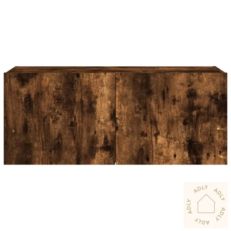 Vegghengt Tv-Benk Med Led Røkt Eik 100X35X41 Cm