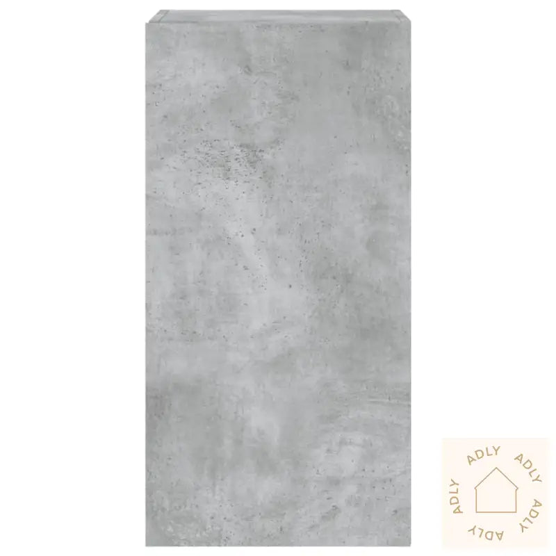 Vegghengt Tv-Benk Med Led-Lys Betonggrå 40,5X35X80 Cm