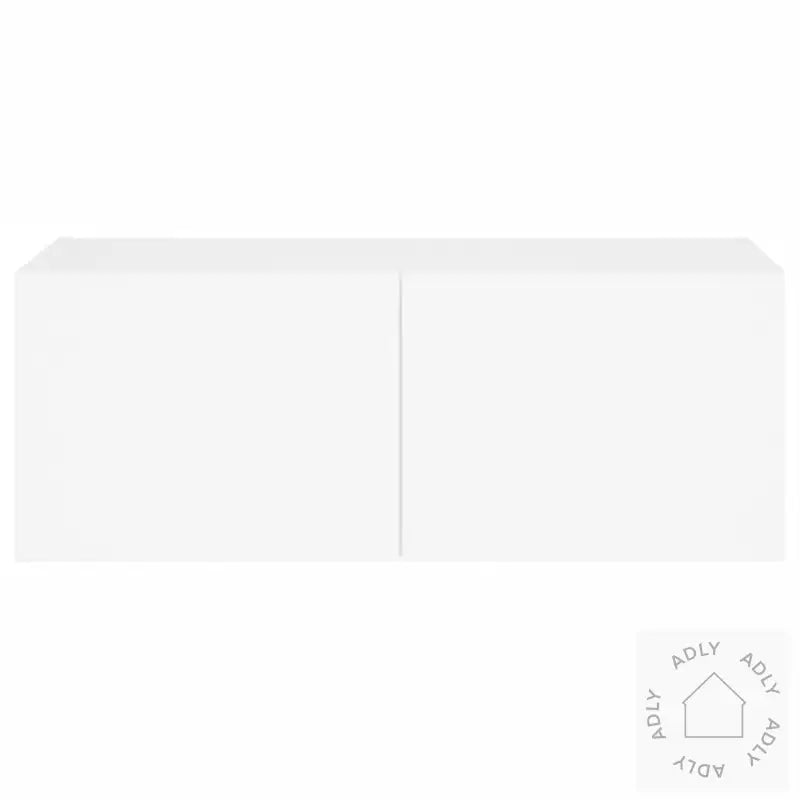 Vegghengt Tv-Benk Med Led Hvit 80X35X31 Cm