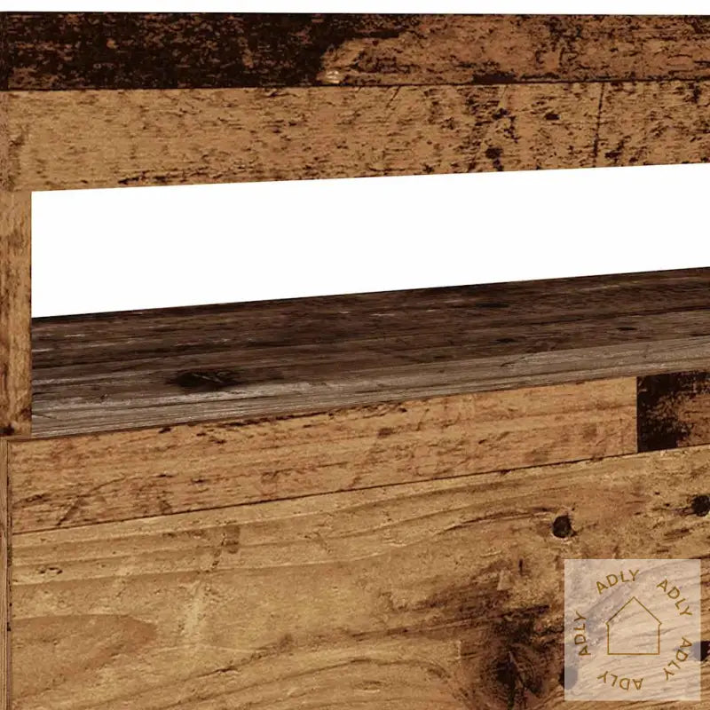 Tv-Benk Med Led-Lys 2 Stk Gammelt Tre Konstruert Tre