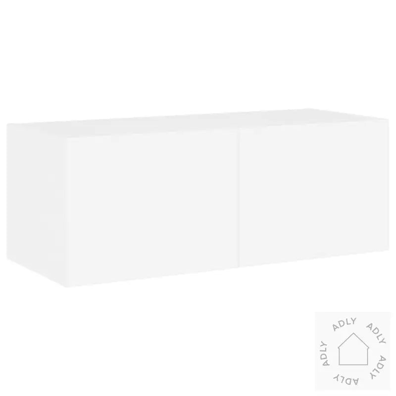 Vegghengt Tv-Benk Med Led Hvit 80X35X31 Cm