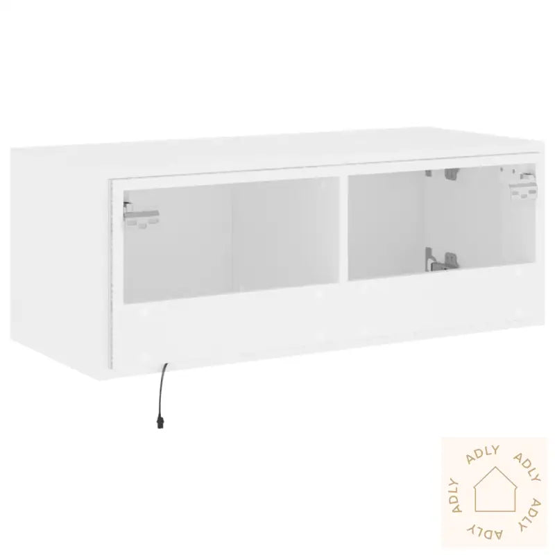 Vegghengt Tv-Benk Med Led Hvit 80X35X31 Cm