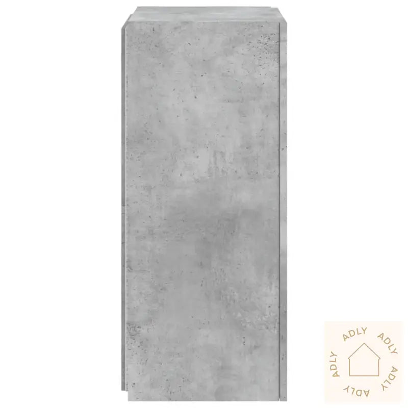 Vegghengt Tv-Benk Med Led-Lys Betonggrå 40,5X35X80 Cm