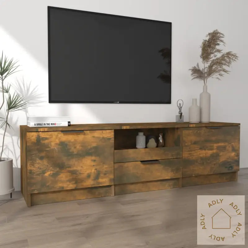 Tv-Benk Røkt Eik 140X35X40 Cm Konstruert Tre