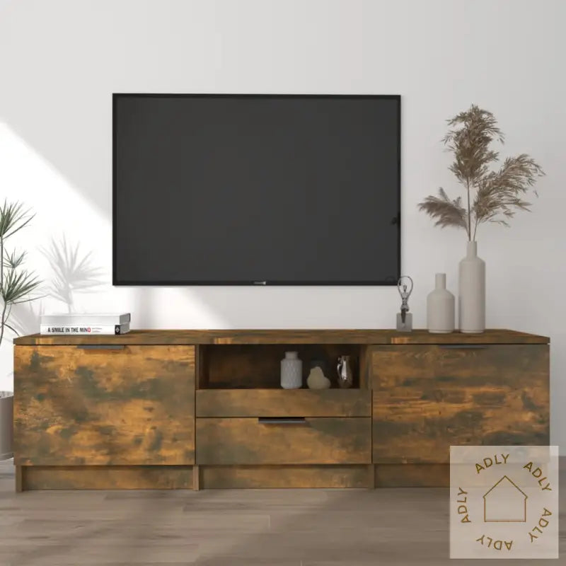 Tv-Benk Røkt Eik 140X35X40 Cm Konstruert Tre