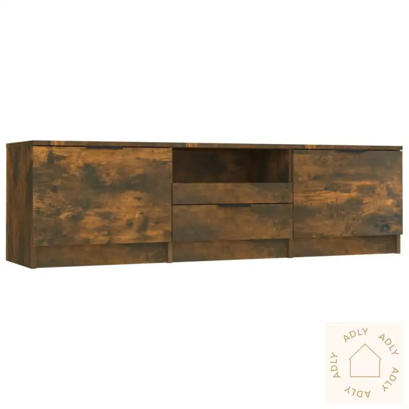 Tv-Benk Røkt Eik 140X35X40 Cm Konstruert Tre