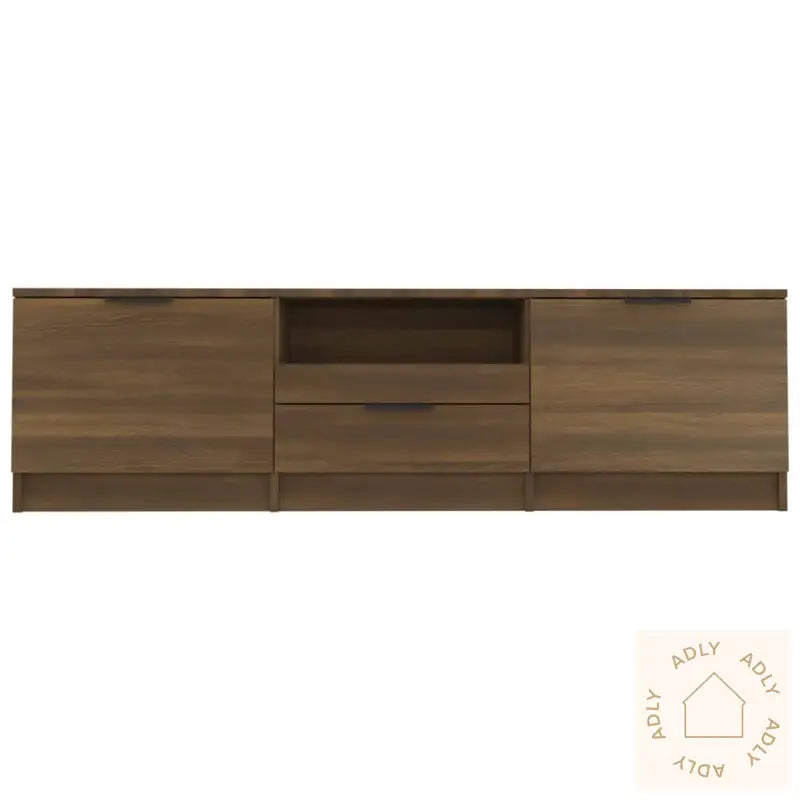 Tv-Benk Brun Eik 140X35X40 Cm Konstruert Tre