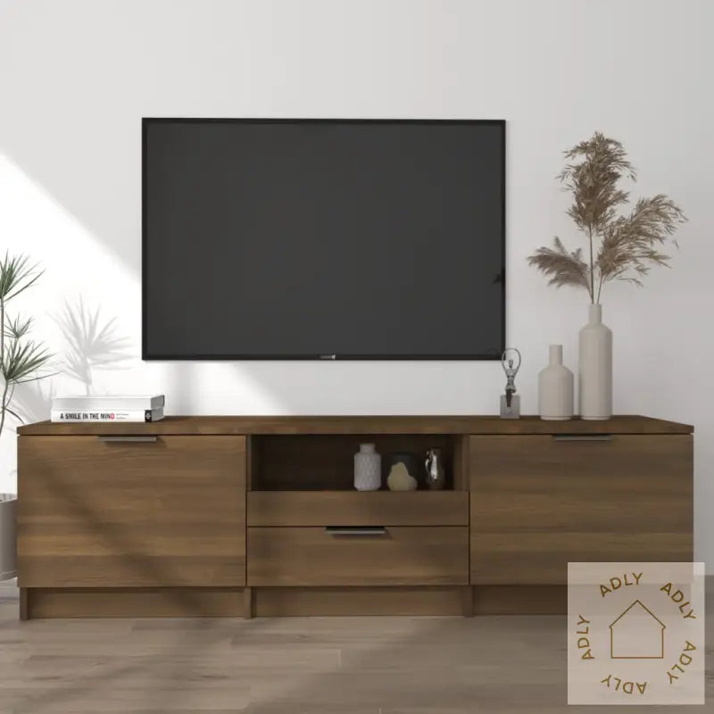 Tv-Benk Brun Eik 140X35X40 Cm Konstruert Tre